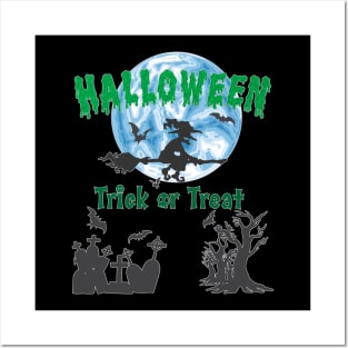 Halloween Full Moon Party Posters and Art